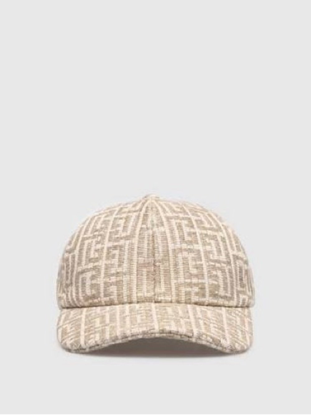 Balmain Beige Monogram Baseball Cap